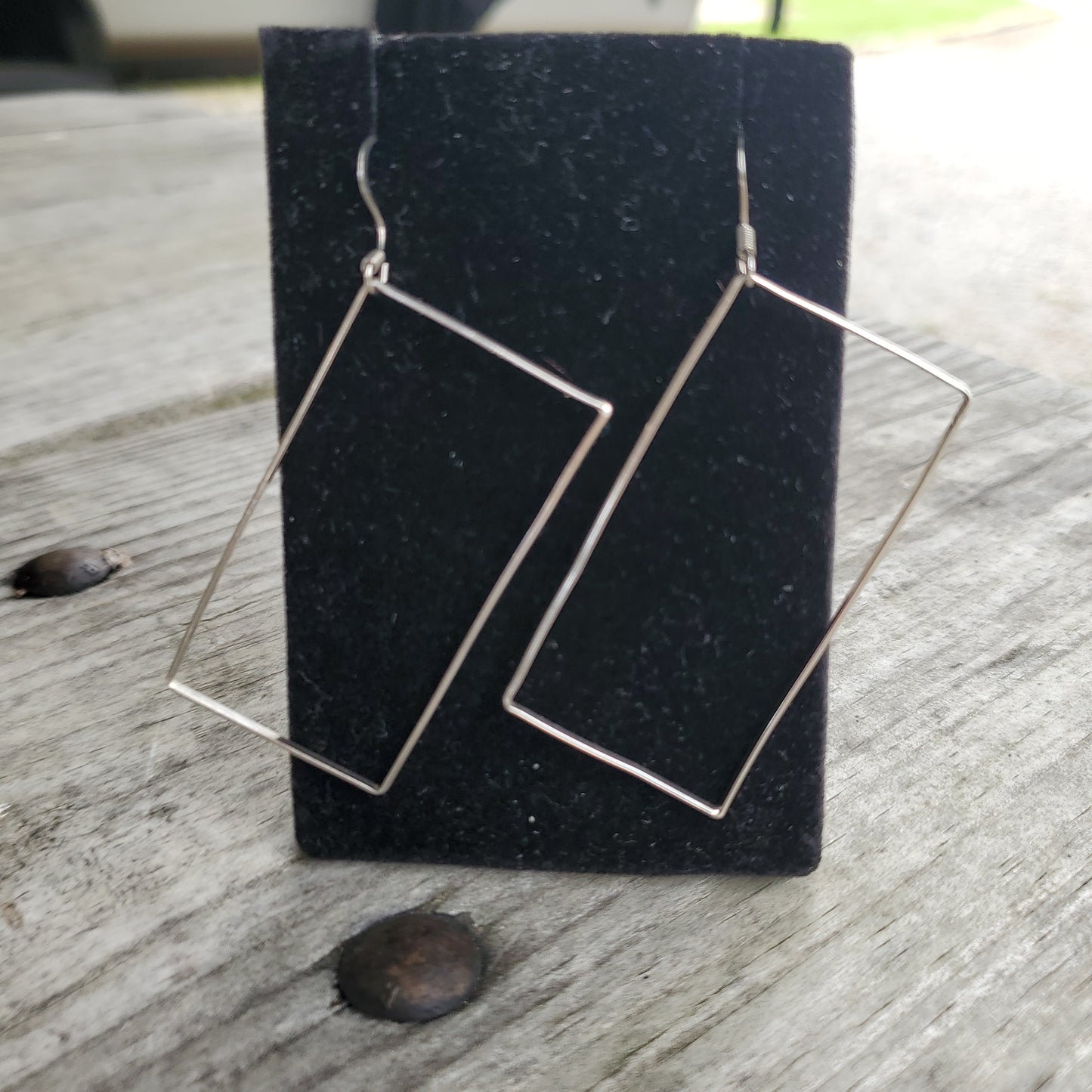 Sterling Silver Rectangle dangle earrings