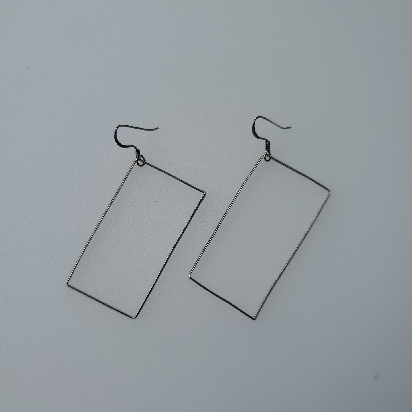 Sterling Silver Rectangle dangle earrings