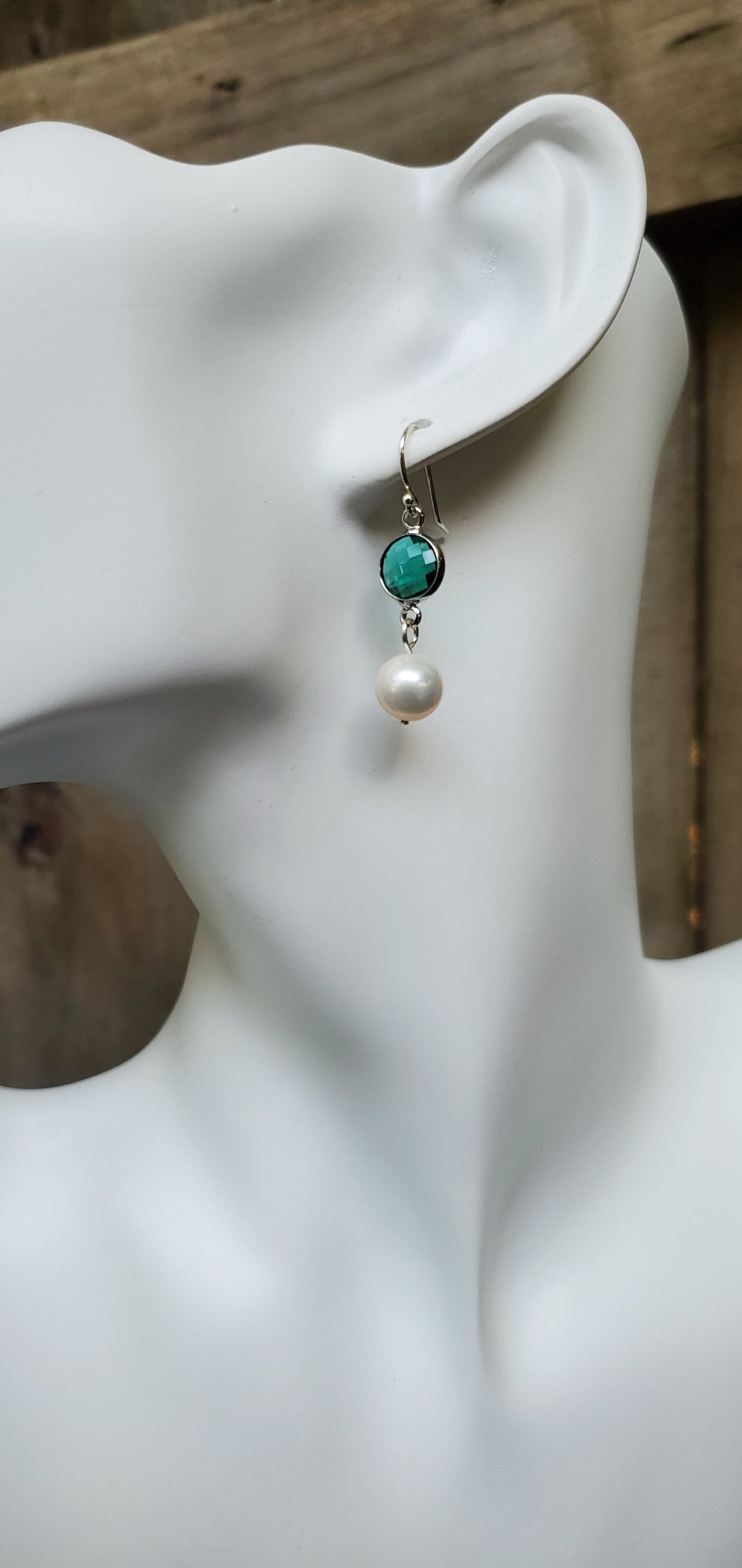 Austrian Crystal and Baroque Pearl Drop Earrings