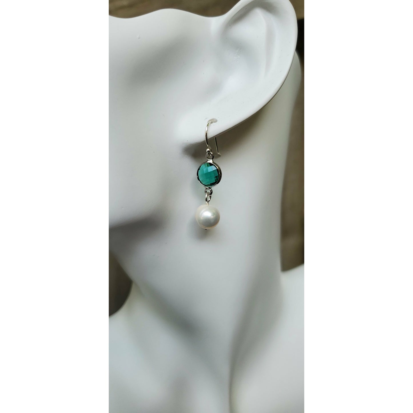 Austrian Crystal and Baroque Pearl Drop Earrings