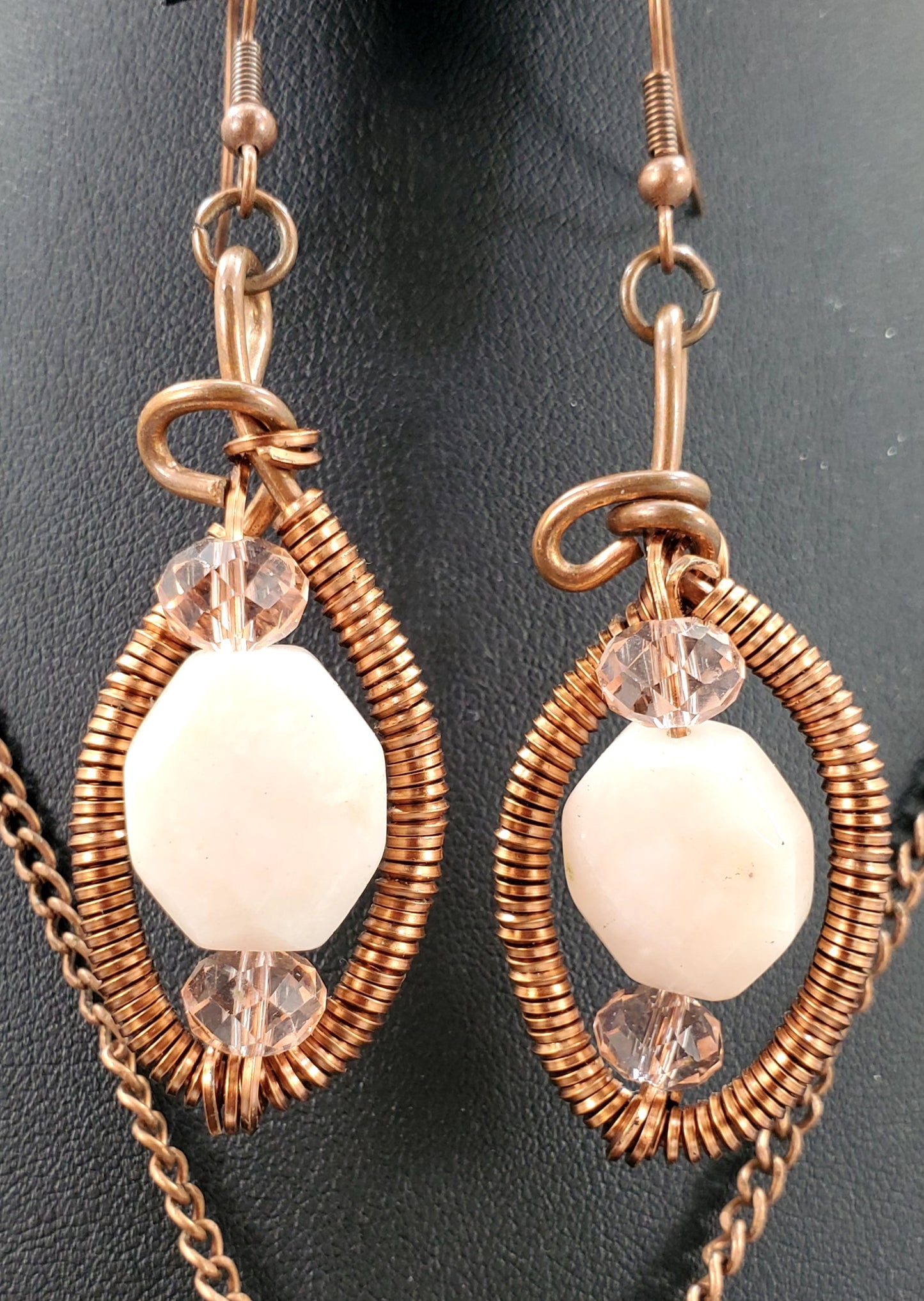 Rose Quartz Necklace and Earring Set