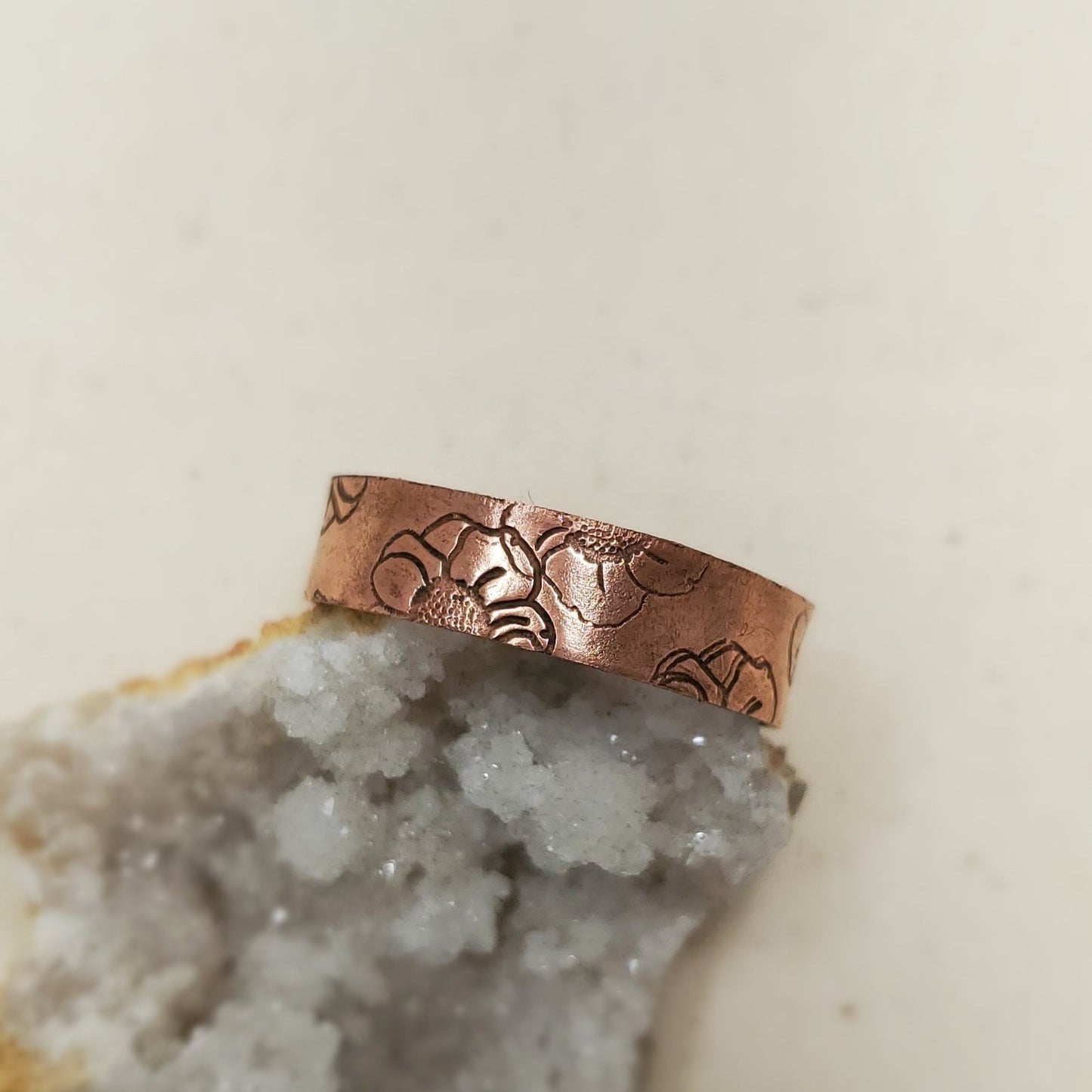 Custom Copper Flower Ring
