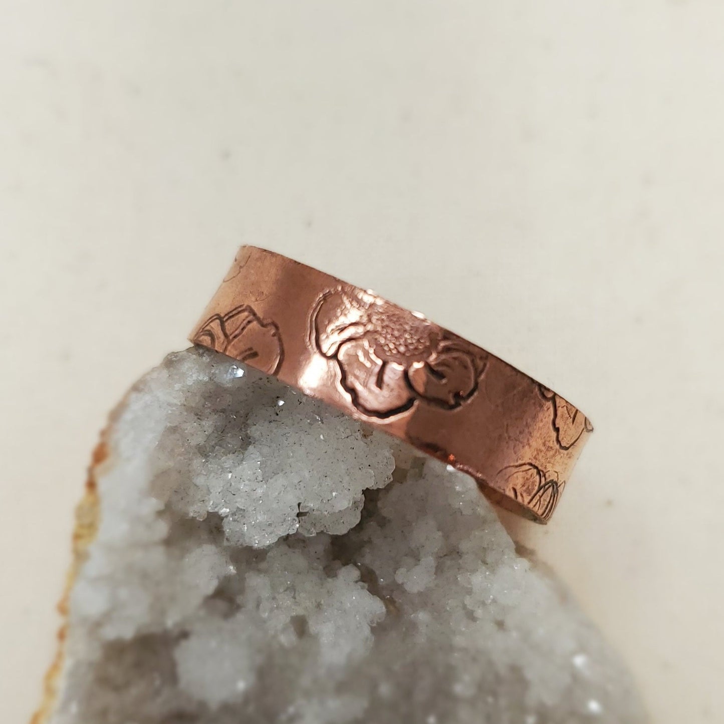 Custom Copper Flower Ring