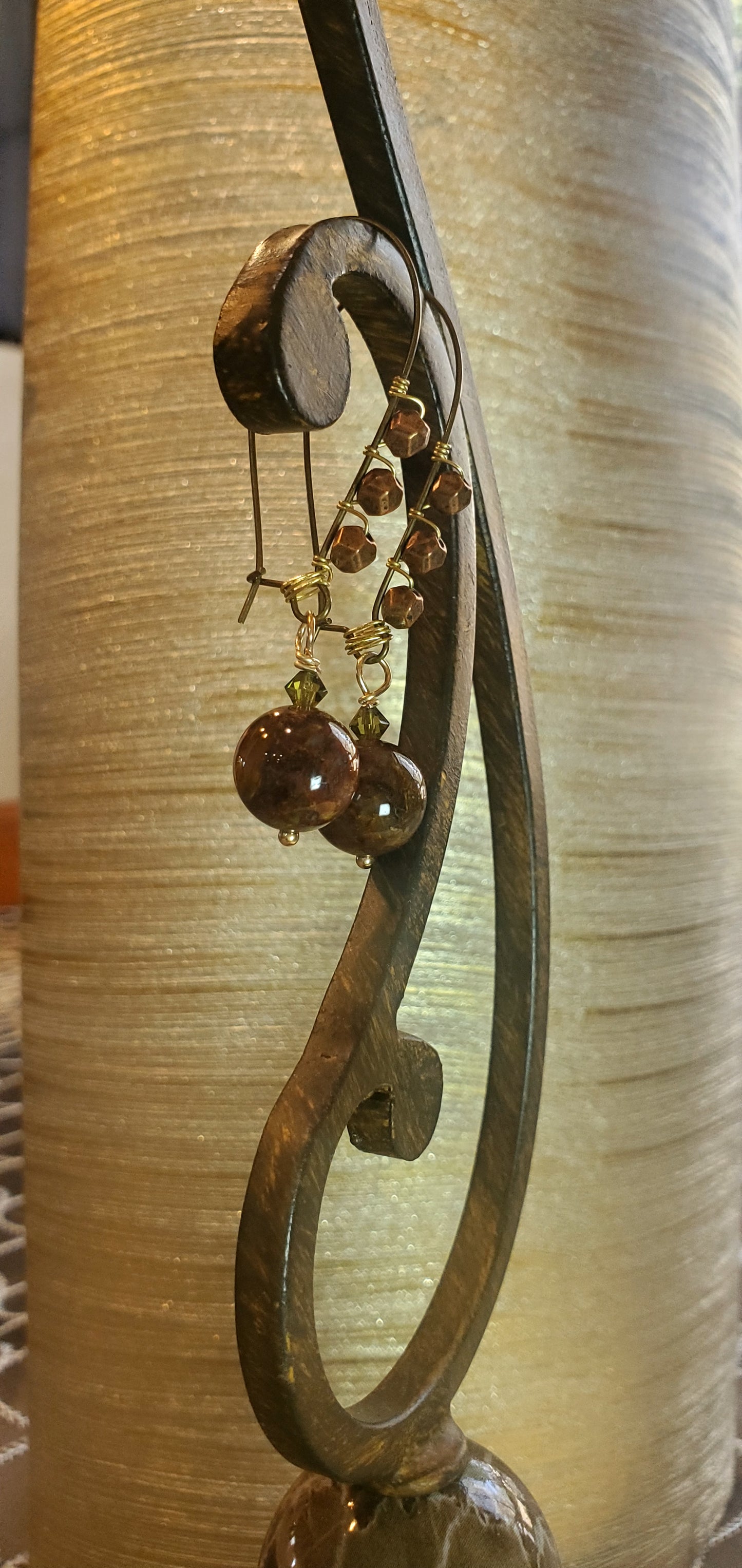 Bronzite Stone Drop Earrings
