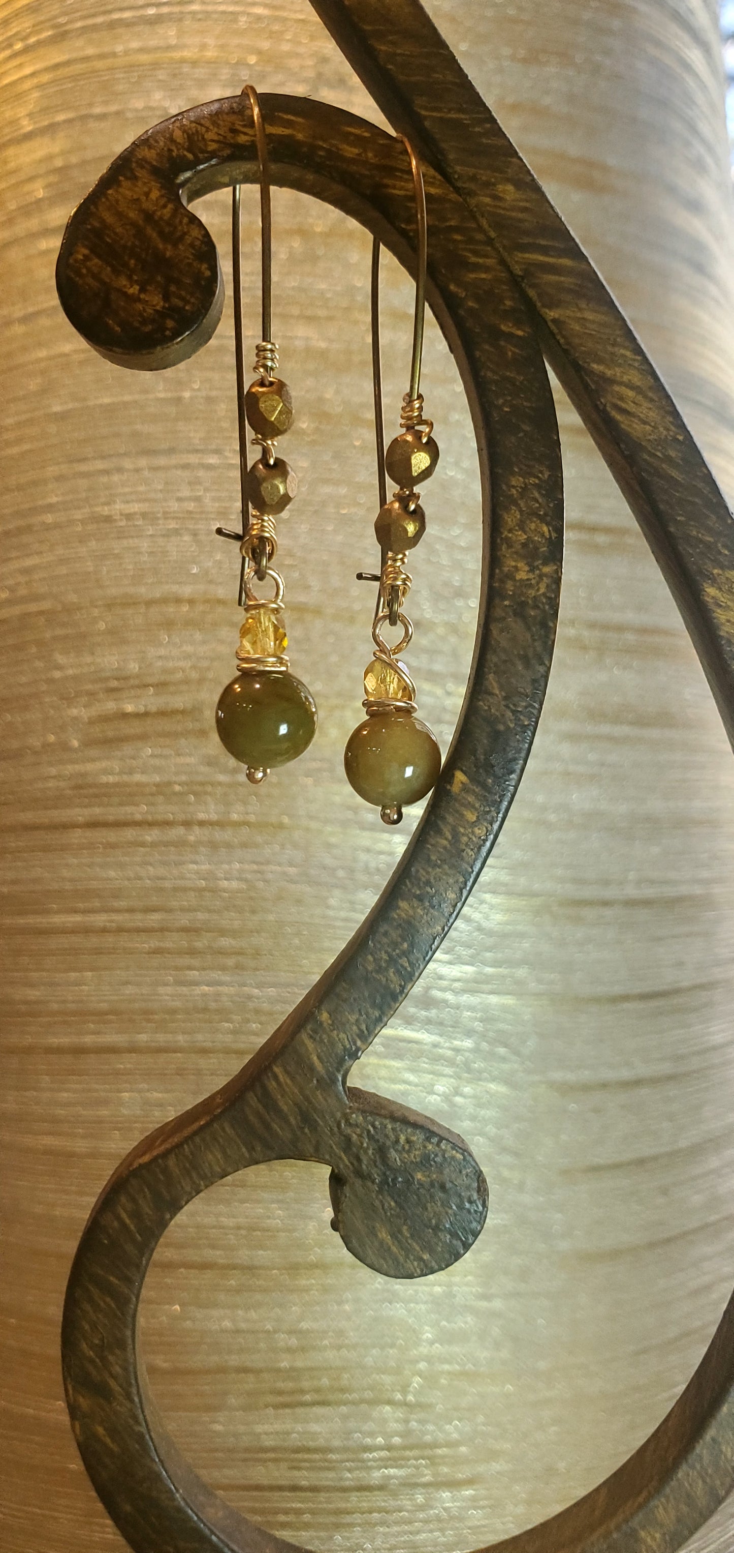 Jade Stone Drop Earrings