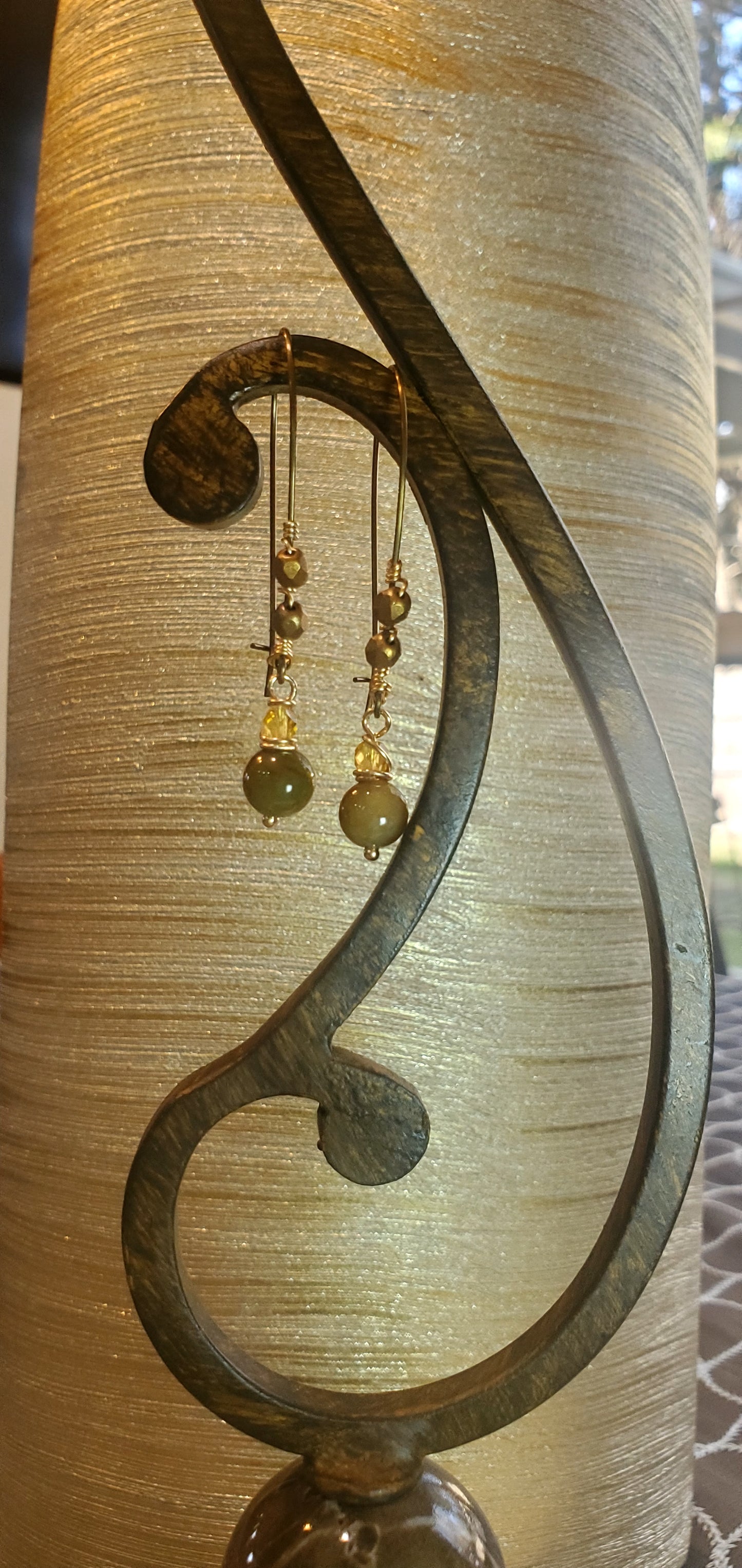 Jade Stone Drop Earrings