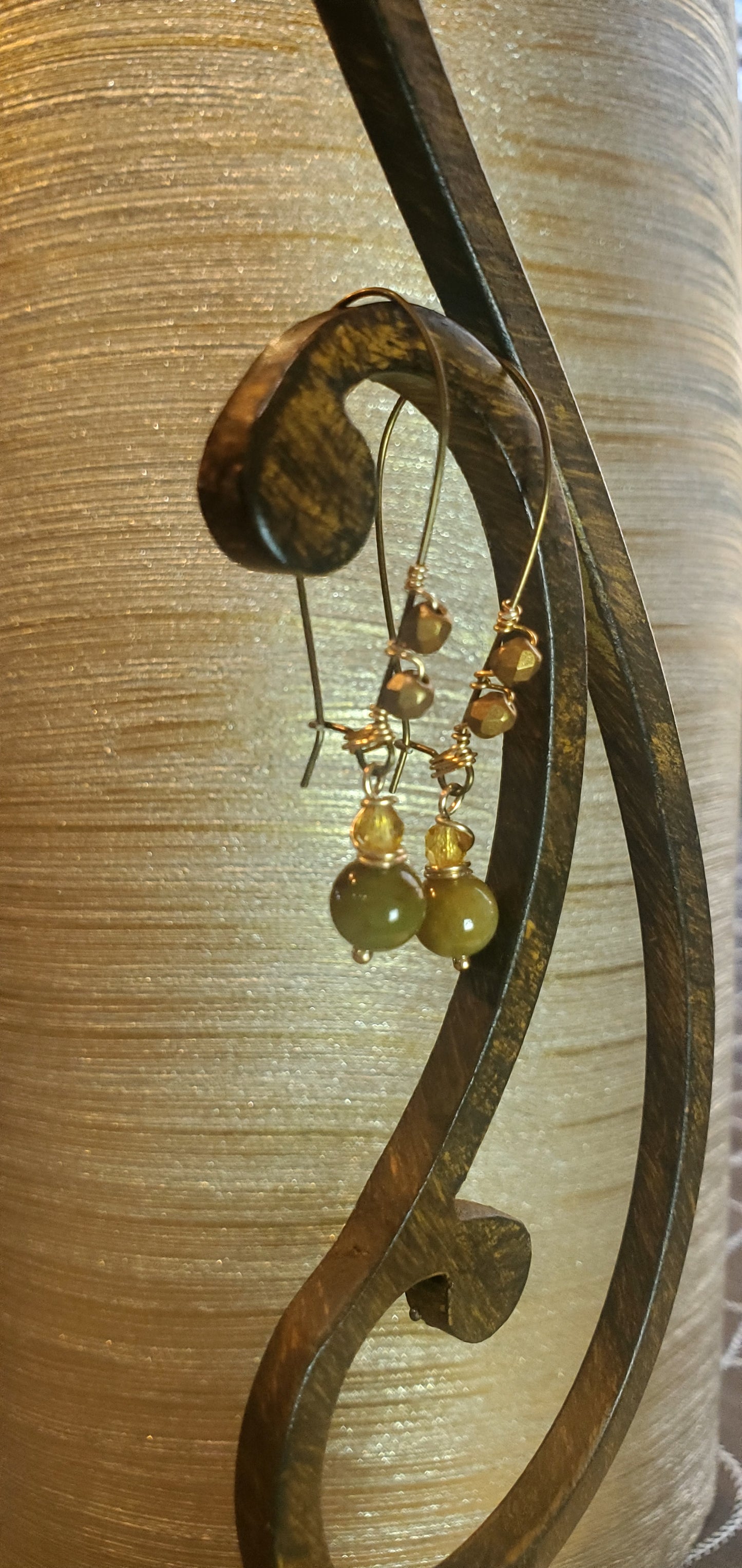 Jade Stone Drop Earrings
