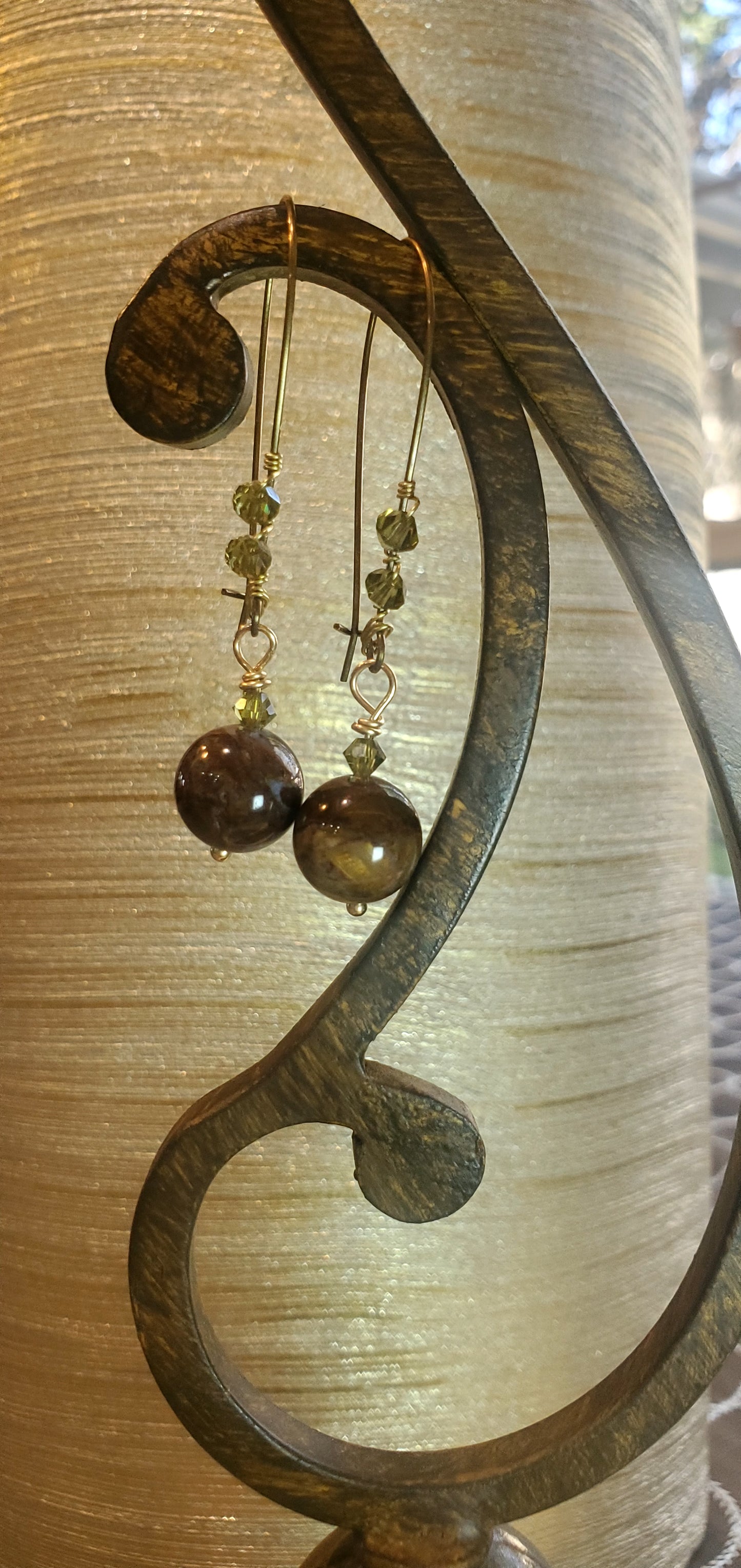Bronzite Stone Drop Earrings