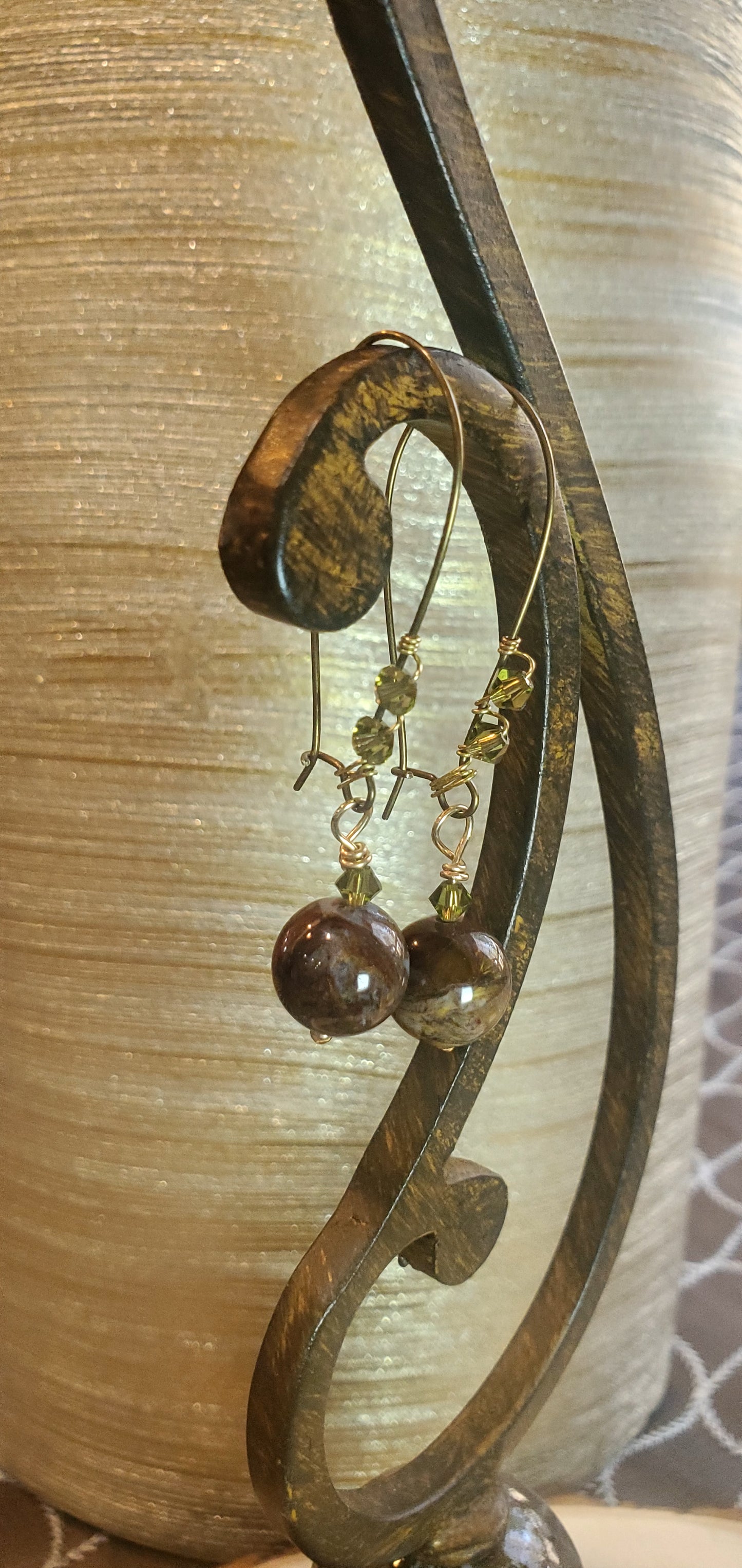 Bronzite Stone Drop Earrings