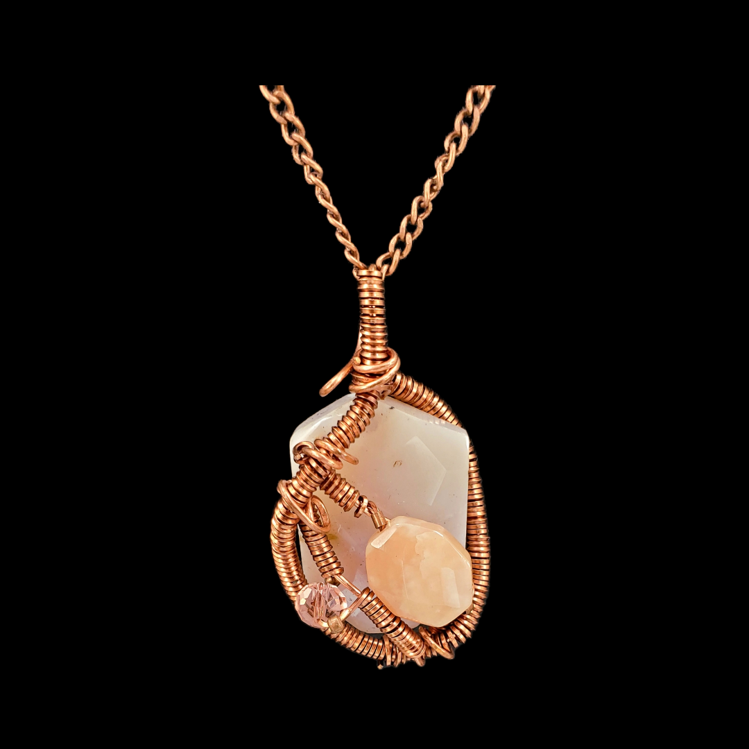 Rose Quartz Necklace and Earring Set