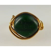 May Birthstone Emerald Wire Wrapped Ring