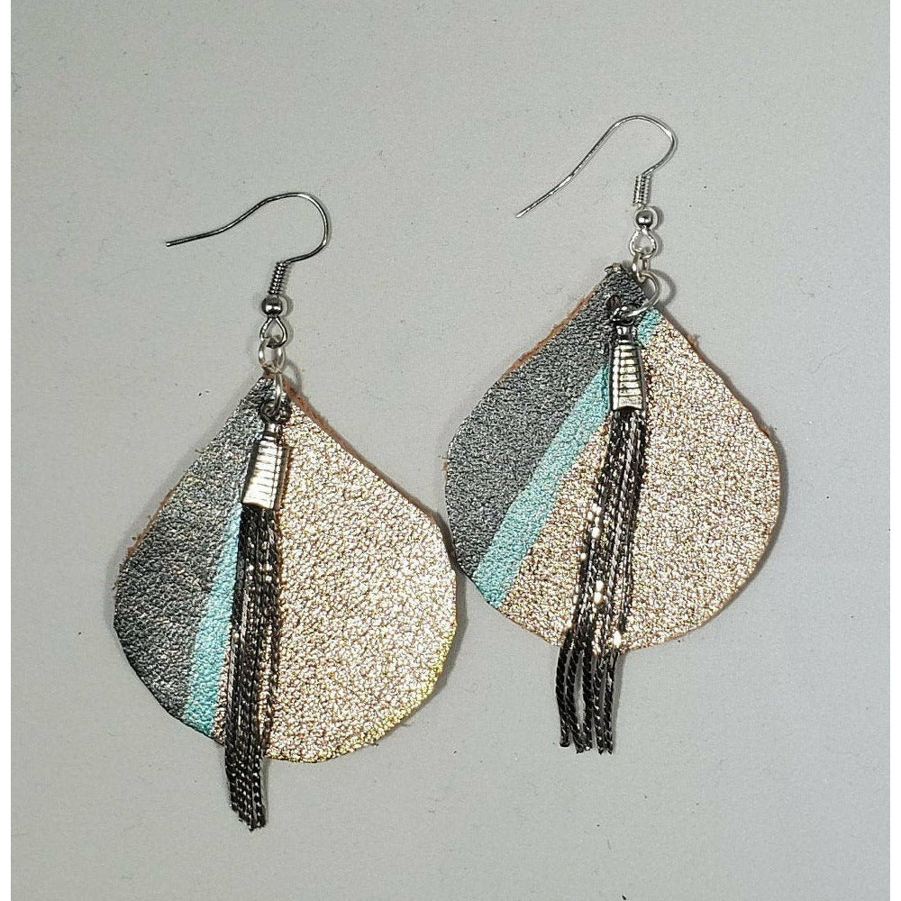 Leather Teardrop Earrings