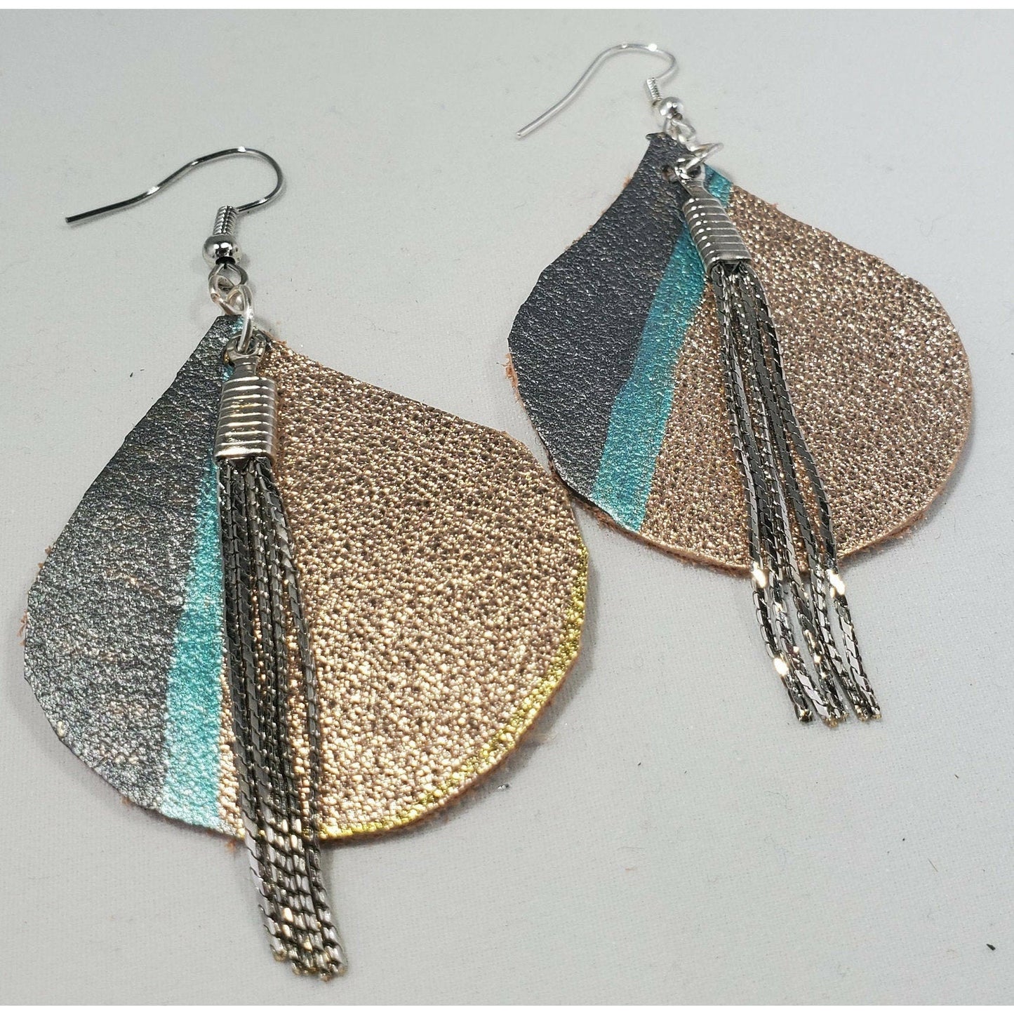 Leather Teardrop Earrings