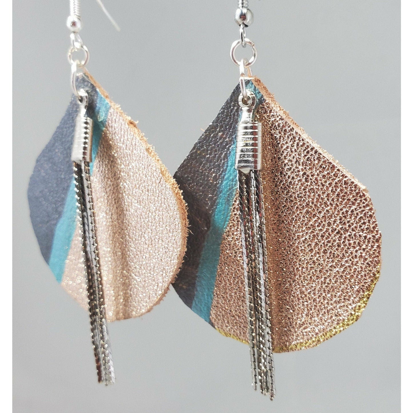 Leather Teardrop Earrings