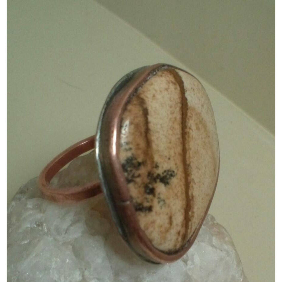 Picture Jasper Cabochon Copper Ring