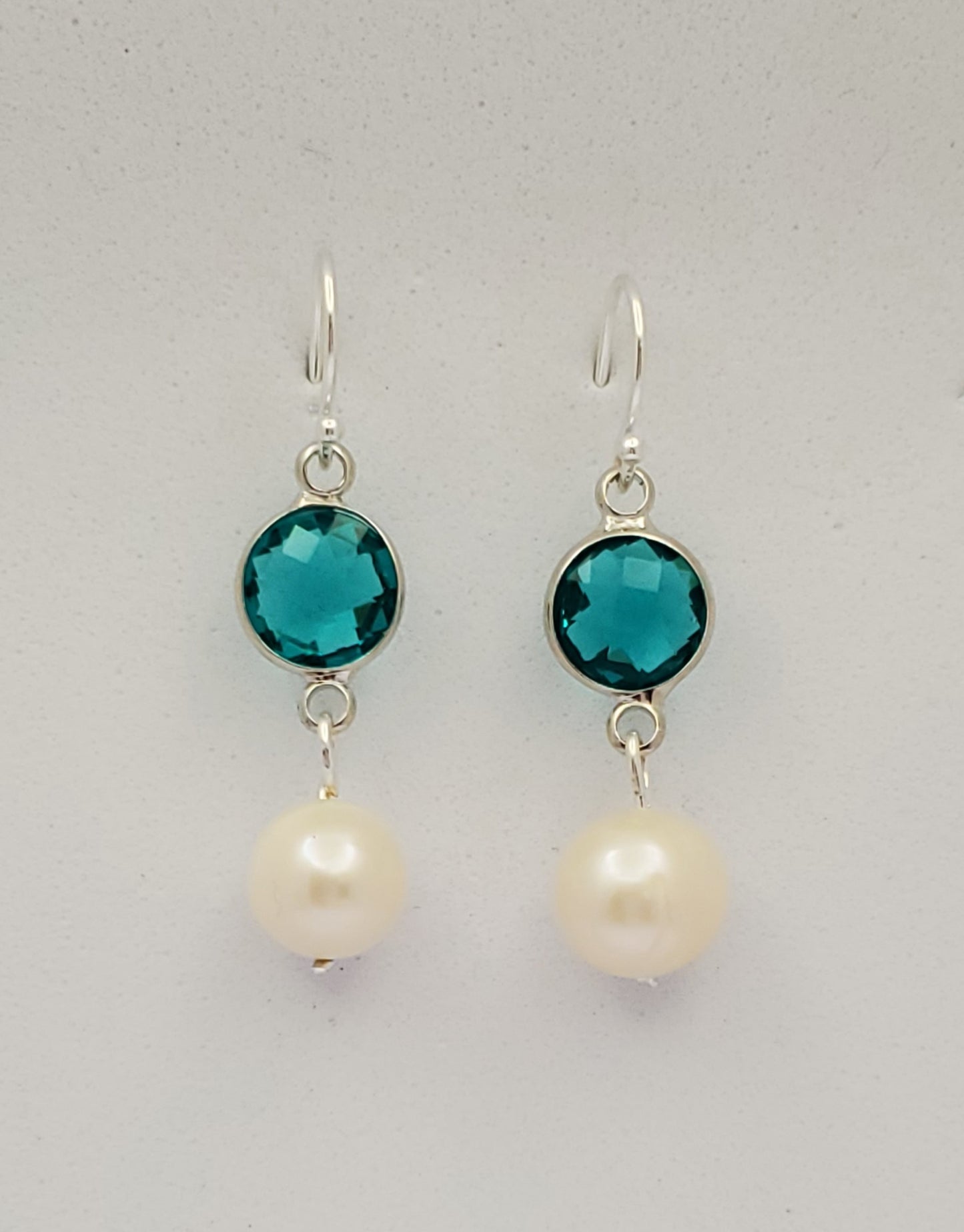 Austrian Crystal and Baroque Pearl Drop Earrings