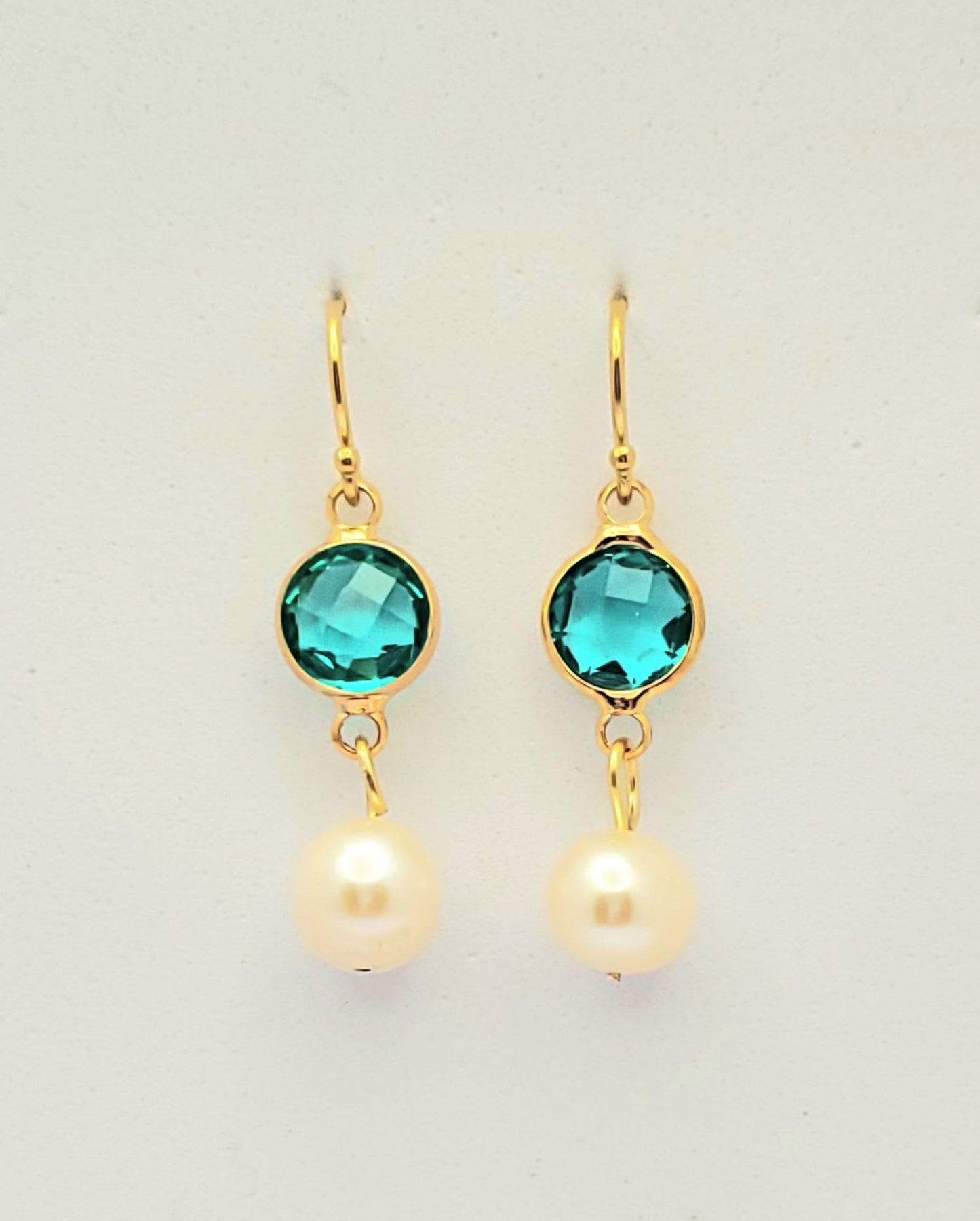 Austrian Crystal and Baroque Pearl Drop Earrings