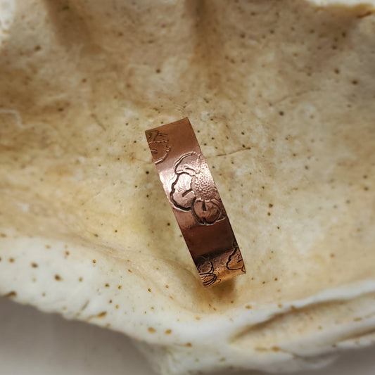 Custom Copper Flower Ring