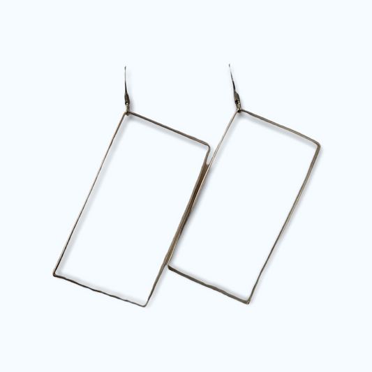 Sterling Silver Rectangle dangle earrings
