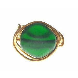May Birthstone Emerald Wire Wrapped Ring